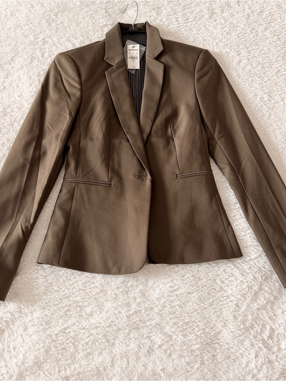Express Women’s Olive Brown Single-Button Blazer